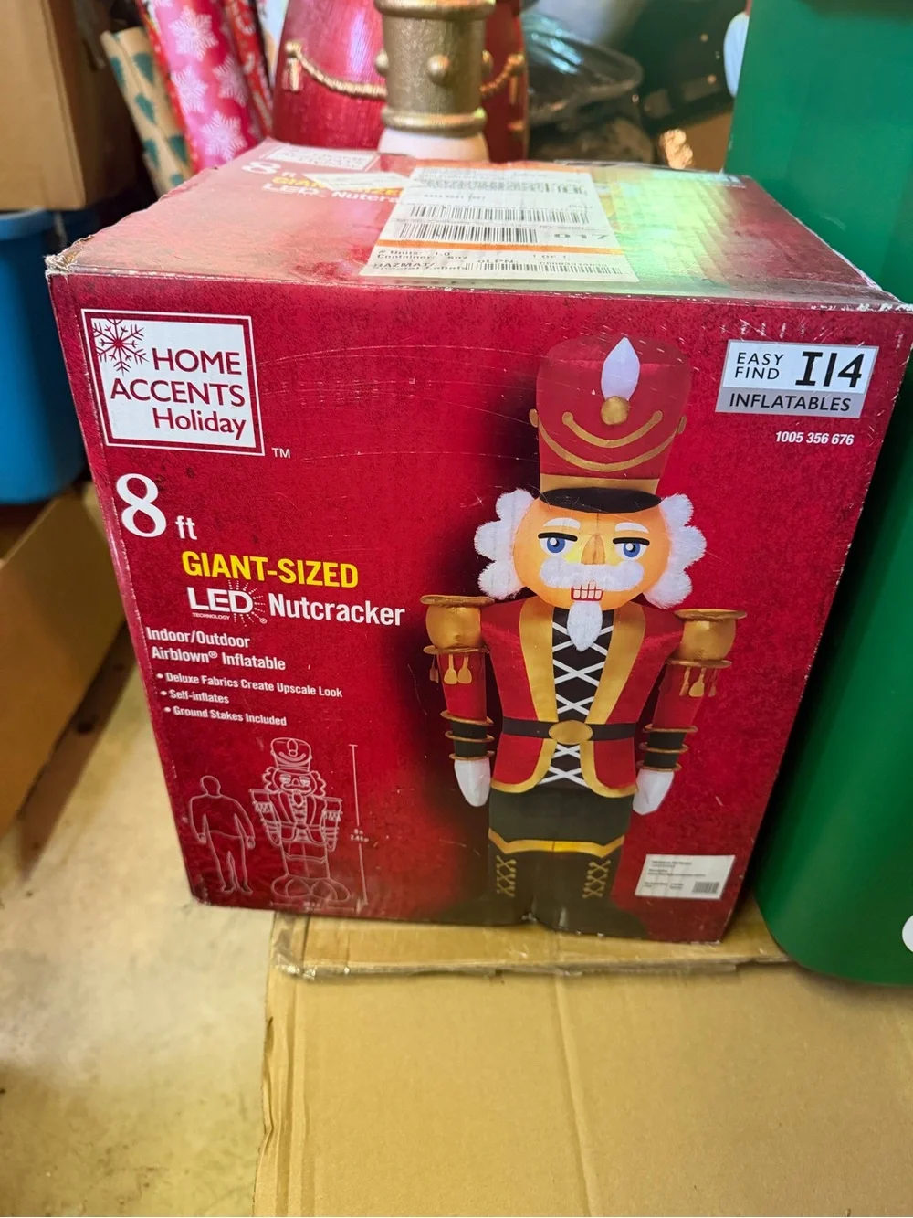 8 ft Giant LED Nutcracker Inflatable - Red